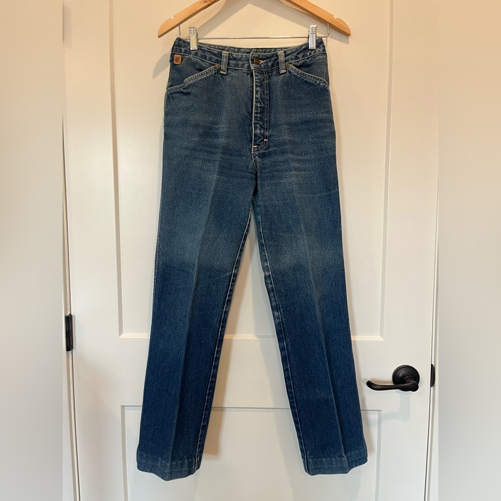 Vintage 70’s Jesse disco high rise bootcut boho jeans 100% cotton size 11/12